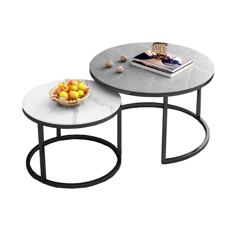 Frame Square Coffee Table Set Glam Nesting Coffee Table Set with Drawer