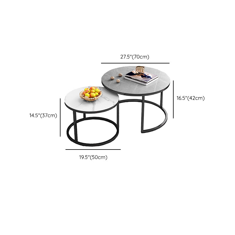 Frame Square Coffee Table Set Glam Nesting Coffee Table Set with Drawer
