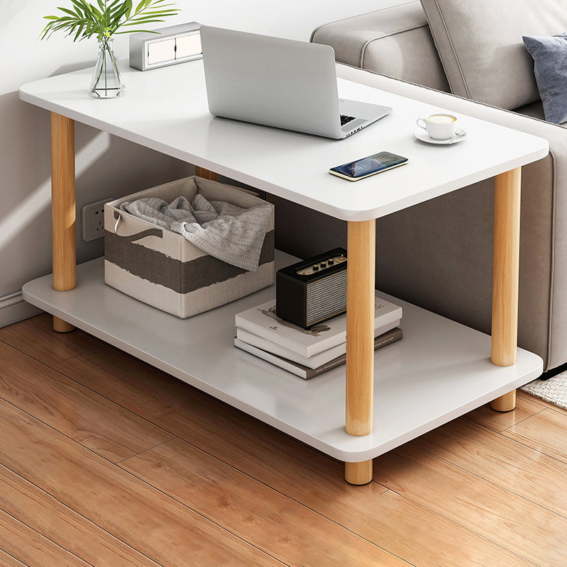 4 Legs Wood Coffee Table Set Bedroom Coffee Table with Storage