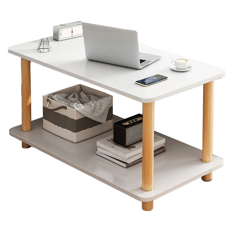 4 Legs Wood Coffee Table Set Bedroom Coffee Table with Storage