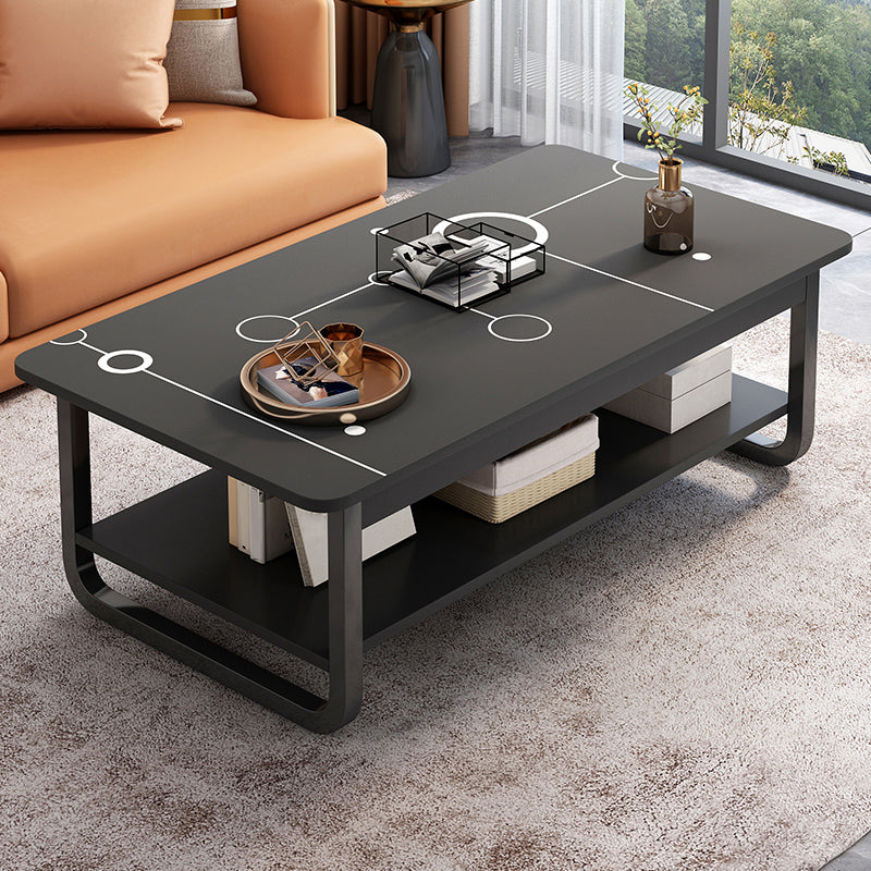 4 Legs Storage Coffee Table Set Modern Wood Rectangle Coffee Table