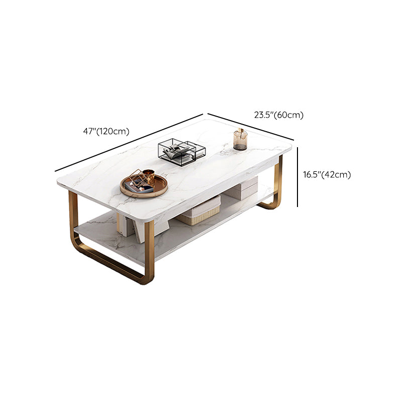 4 Legs Storage Coffee Table Set Modern Wood Rectangle Coffee Table