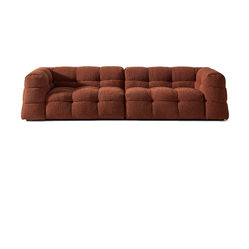 Contemporary 41.3" D Wool Sofa Biscuit Back Tuxedo Fabric Sofa