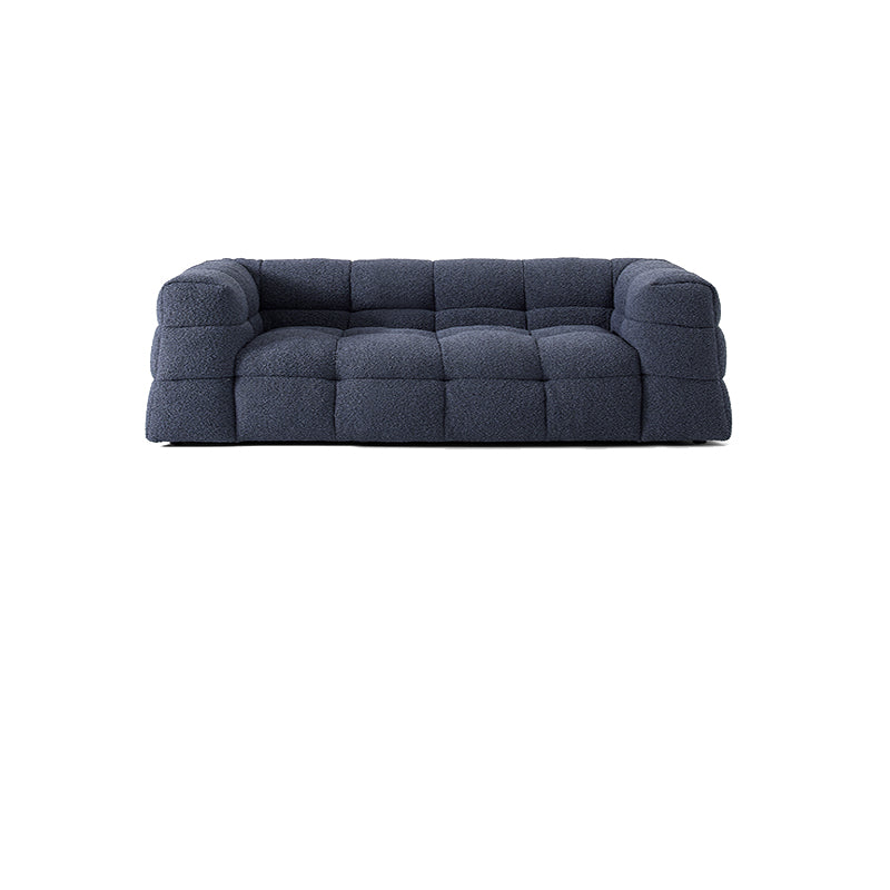 Contemporary 41.3" D Wool Sofa Biscuit Back Tuxedo Fabric Sofa