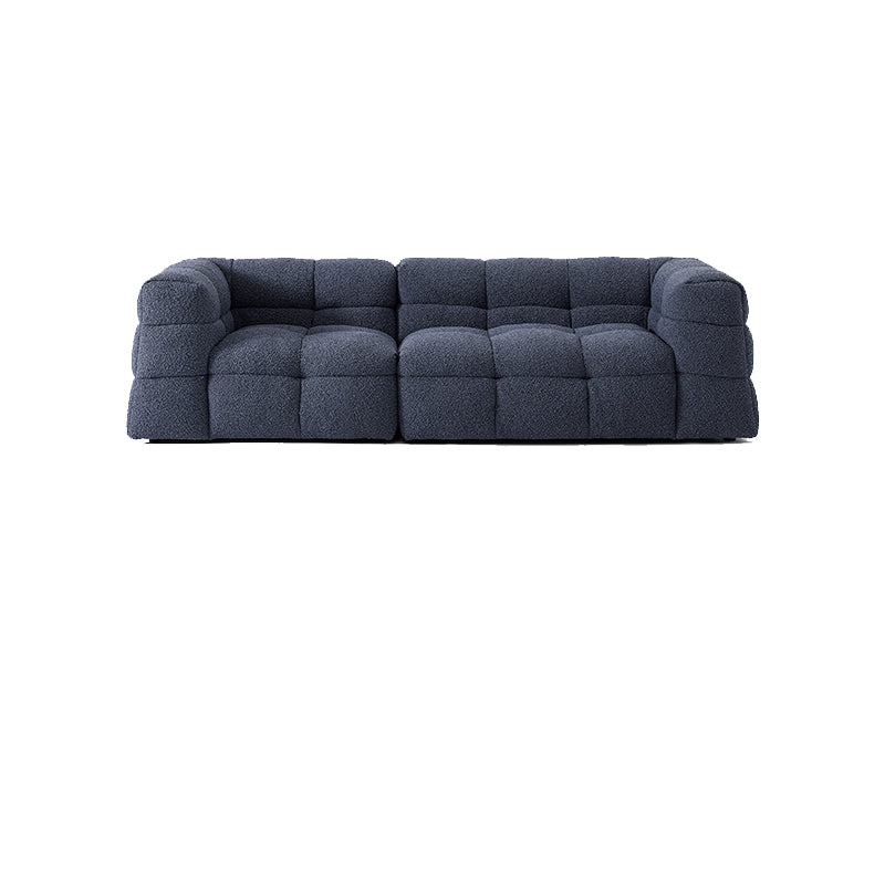 Contemporary 41.3" D Wool Sofa Biscuit Back Tuxedo Fabric Sofa