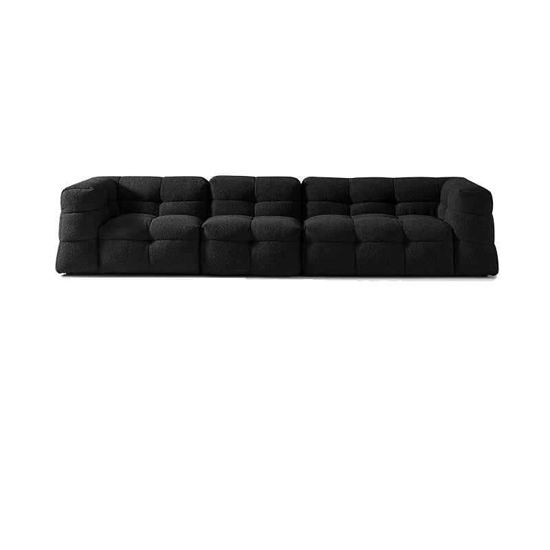 Contemporary 41.3" D Wool Sofa Biscuit Back Tuxedo Fabric Sofa