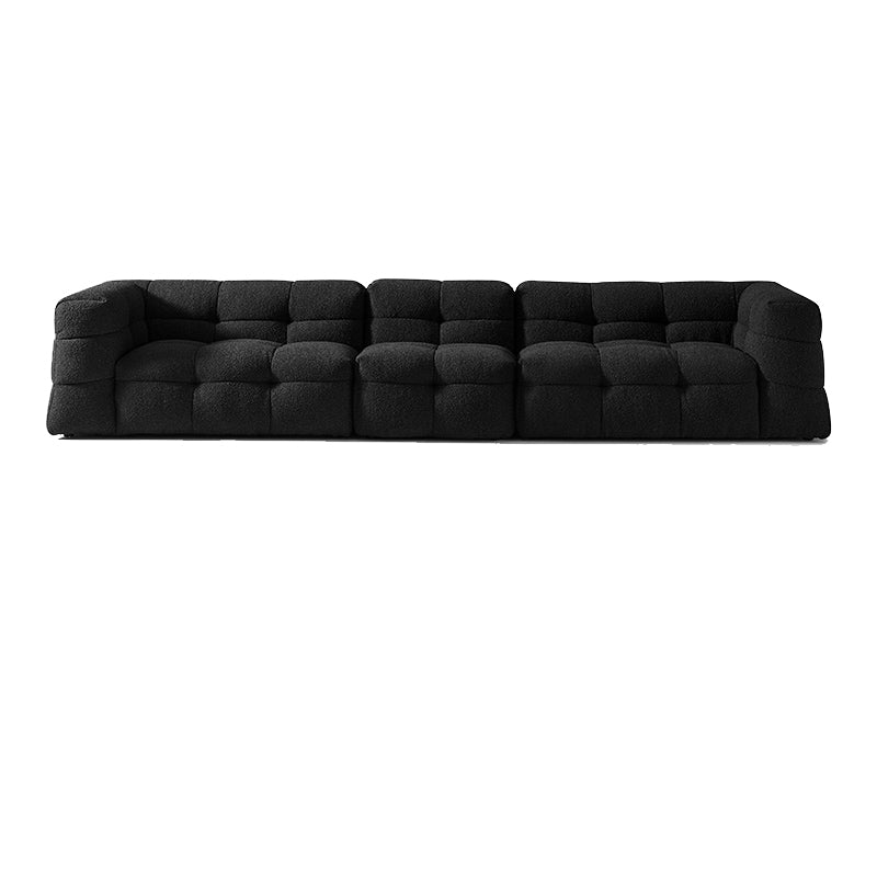 Contemporary 41.3" D Wool Sofa Biscuit Back Tuxedo Fabric Sofa