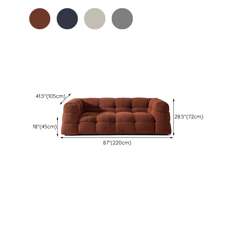 Contemporary 41.3" D Wool Sofa Biscuit Back Tuxedo Fabric Sofa