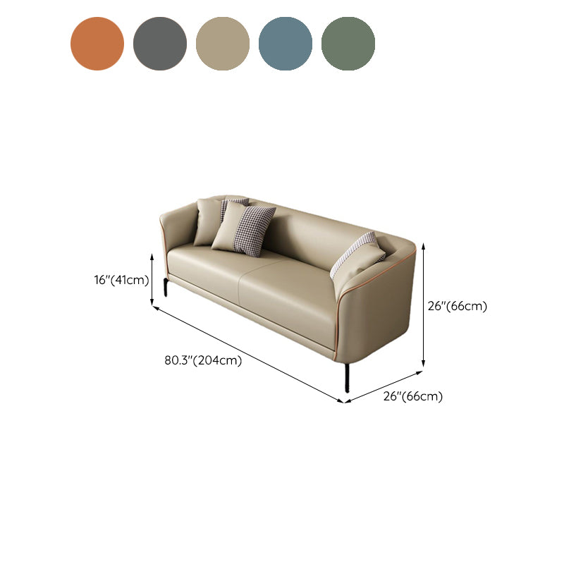 Contemporary Faux Leather Sofa with Single Cushion Seat 3-Seat Tuxedo Arm Sofa
