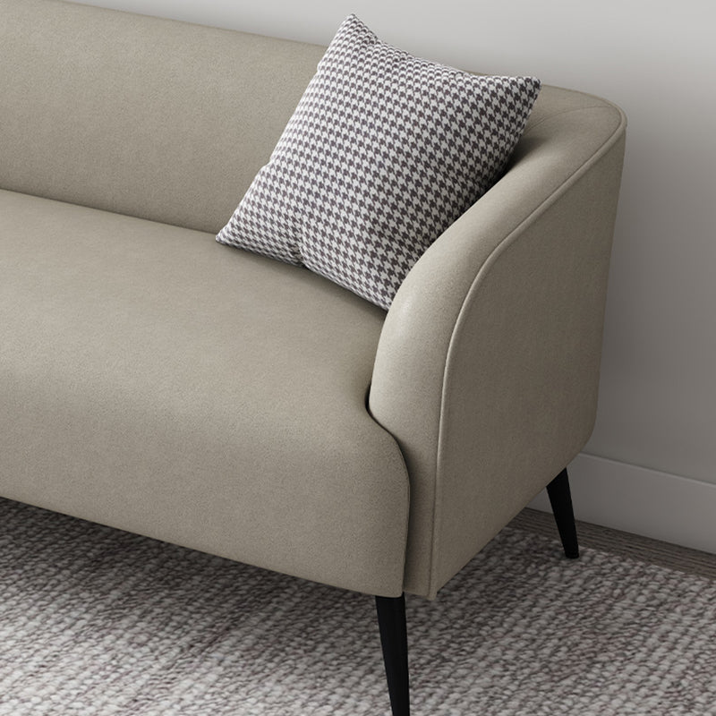 3-Seater Faux Leather Sofa with Pilows 25.6" H Tuxedo Arm Sofa