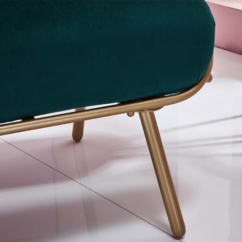 Glam Style Metal Chair Fixed Back Solid Color 4 Legs Armless Chair