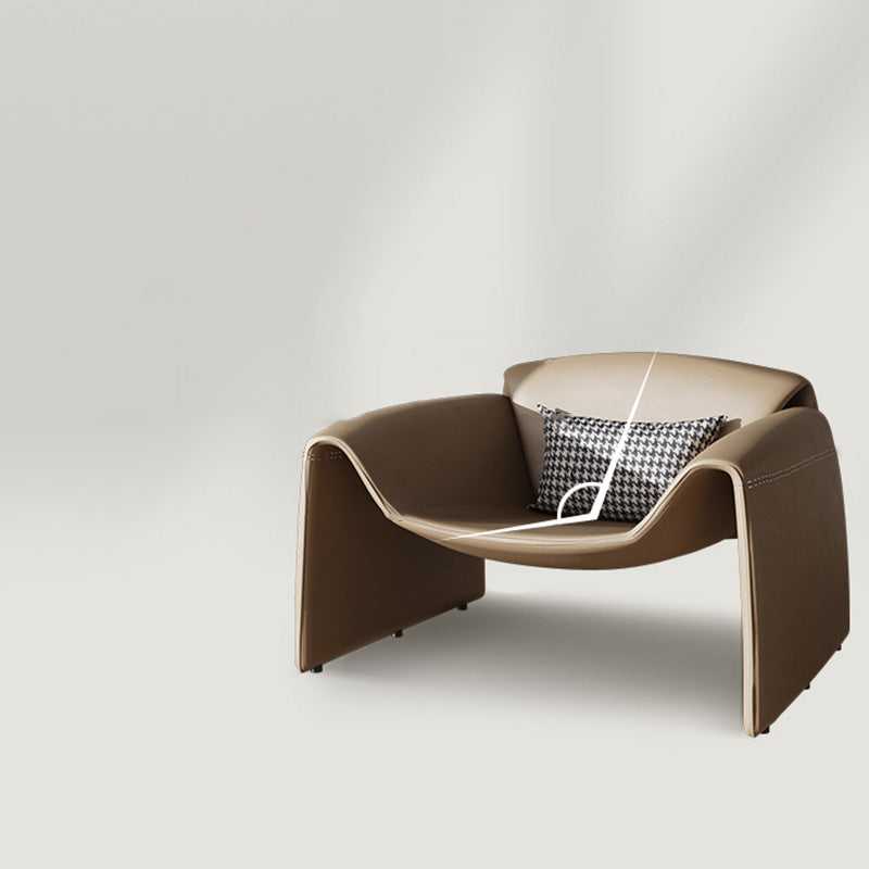 38.18" Wide Faux Leather Armchair Upholstered Pillow Back Accent Chair