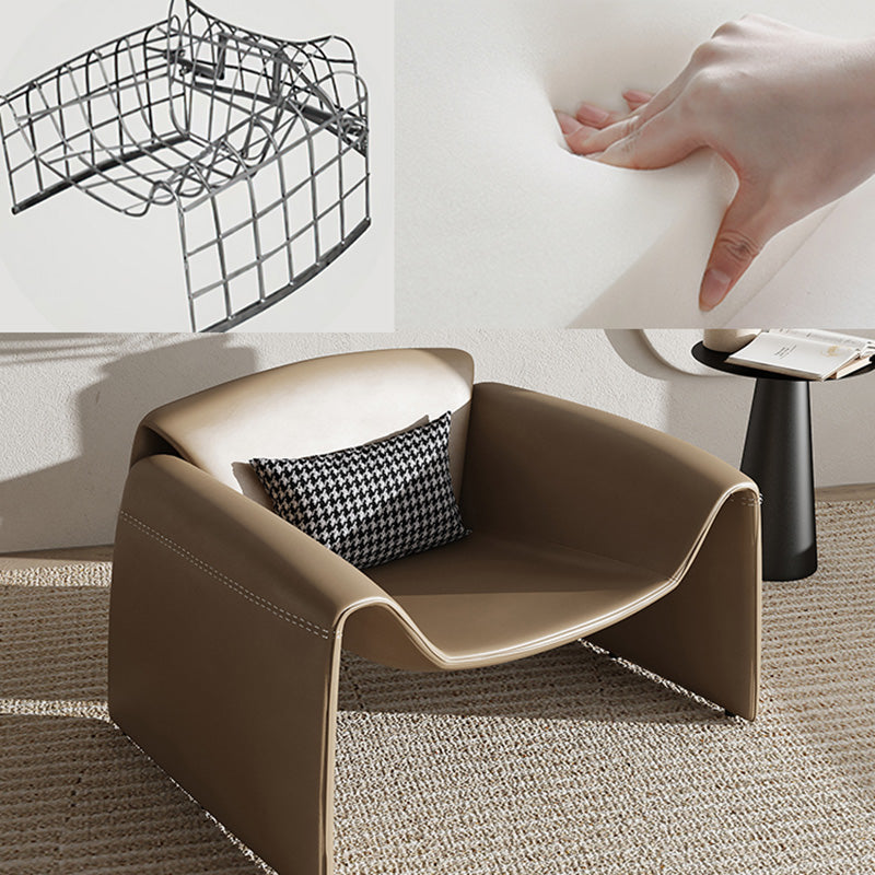 38.18" Wide Faux Leather Armchair Upholstered Pillow Back Accent Chair