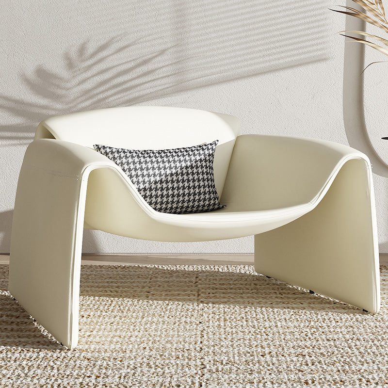 38.18" Wide Faux Leather Armchair Upholstered Pillow Back Accent Chair