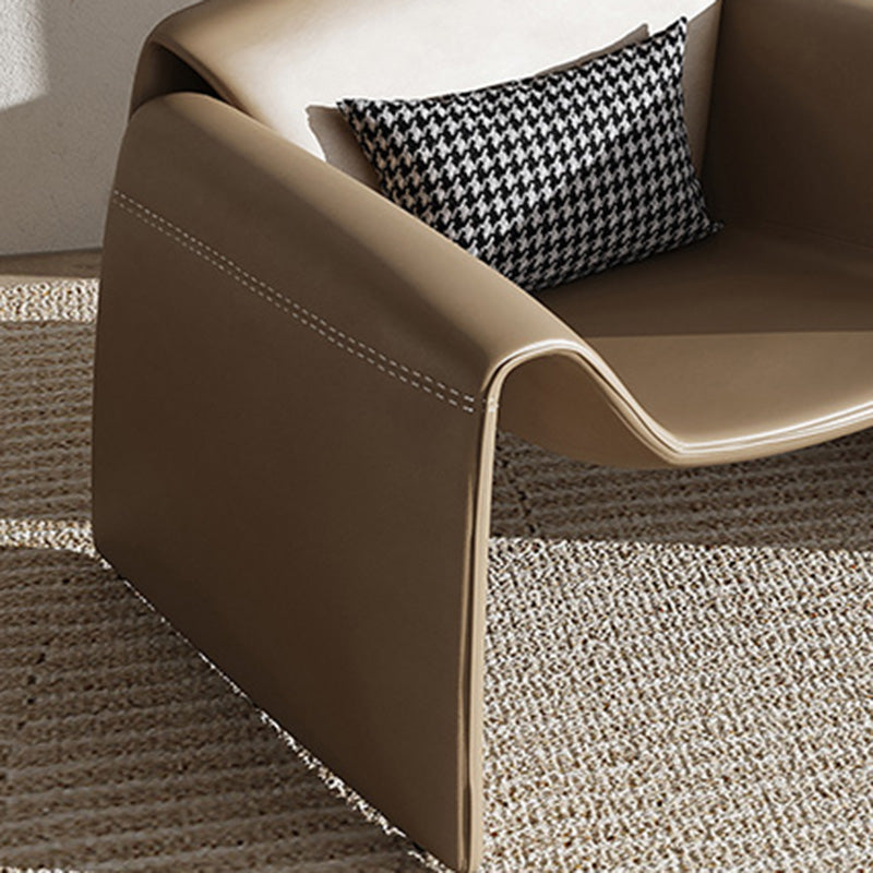 38.18" Wide Faux Leather Armchair Upholstered Pillow Back Accent Chair