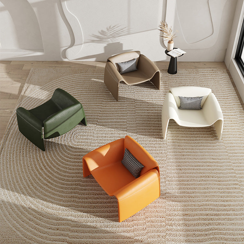 38.18" Wide Faux Leather Armchair Upholstered Pillow Back Accent Chair