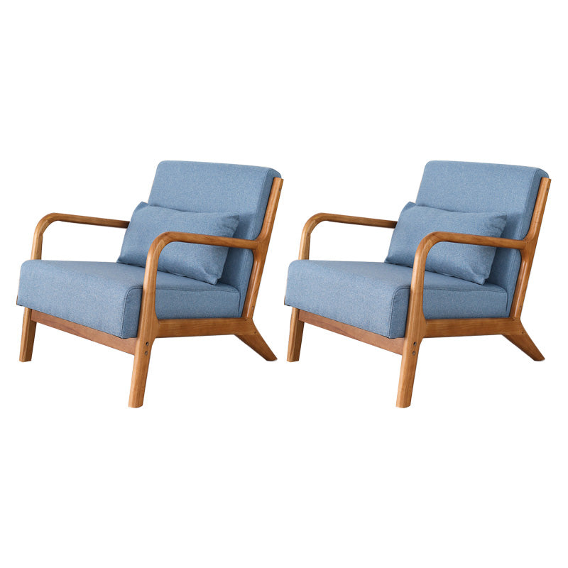 Mid-Century Modern Accent Armchair Living Room Round Arms Pillow Back Arm Chair