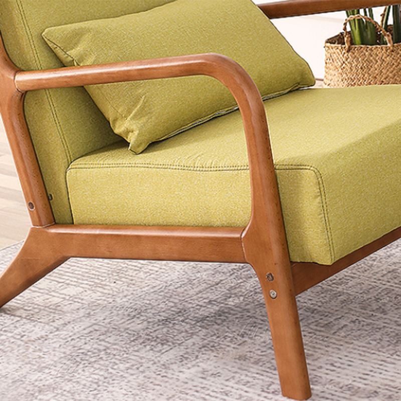Mid-Century Modern Accent Armchair Living Room Round Arms Pillow Back Arm Chair