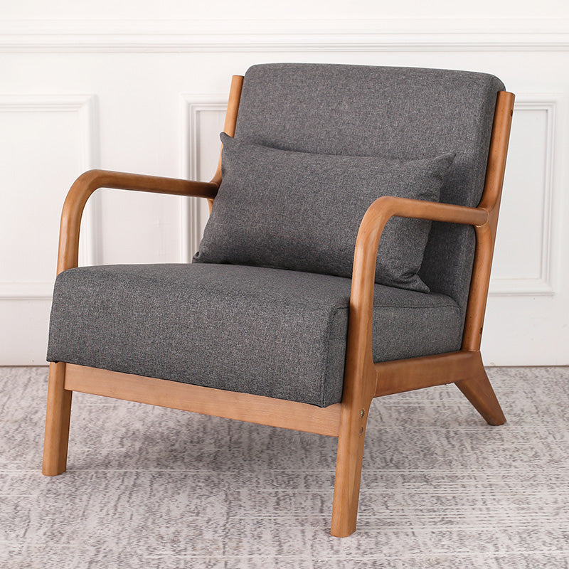 Mid-Century Modern Accent Armchair Living Room Round Arms Pillow Back Arm Chair