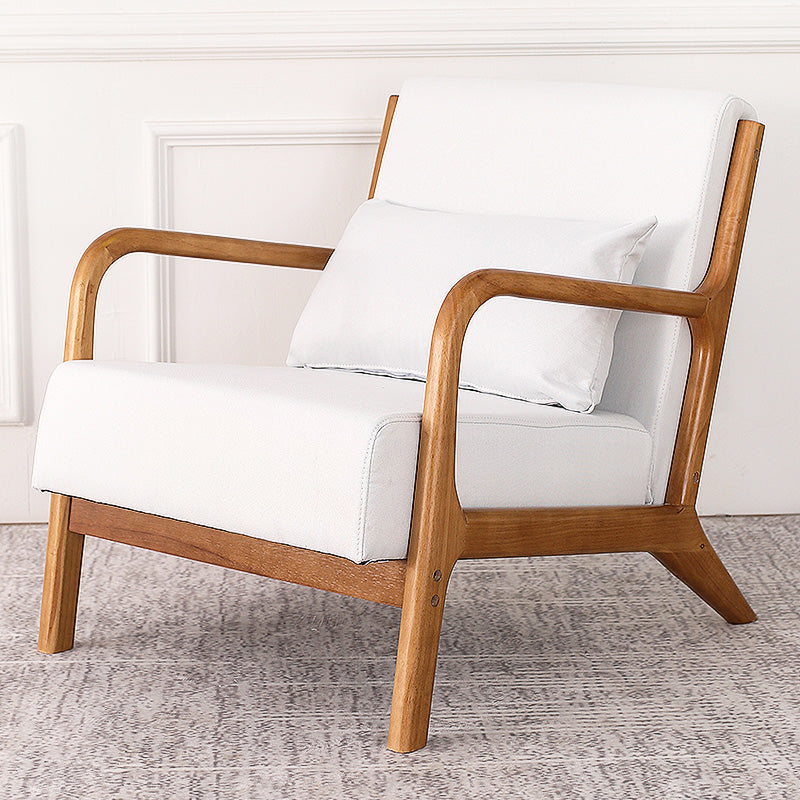 Mid-Century Modern Accent Armchair Living Room Round Arms Pillow Back Arm Chair