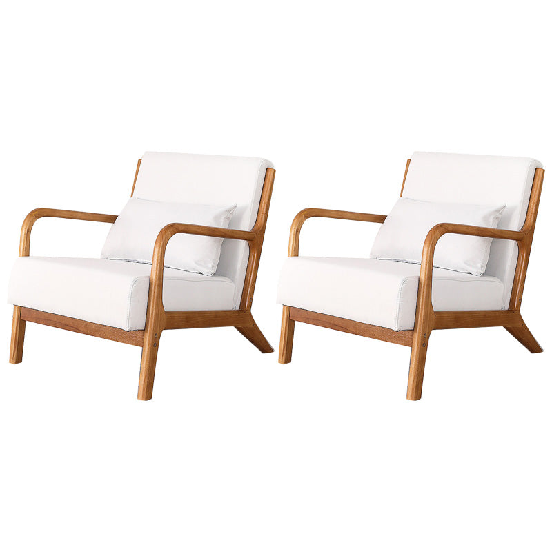 Mid-Century Modern Accent Armchair Living Room Round Arms Pillow Back Arm Chair