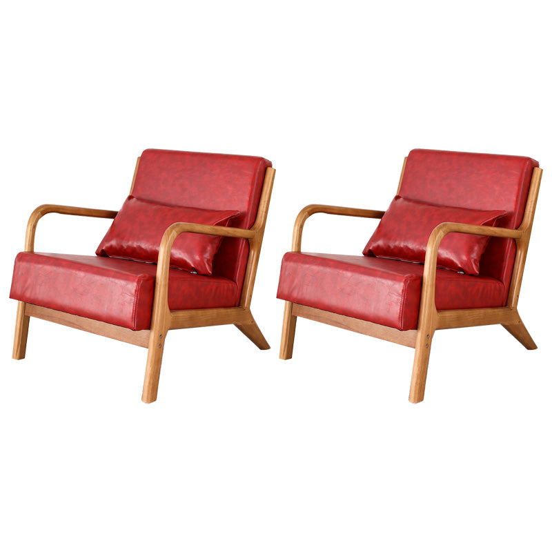 Mid-Century Modern Accent Armchair Living Room Round Arms Pillow Back Arm Chair