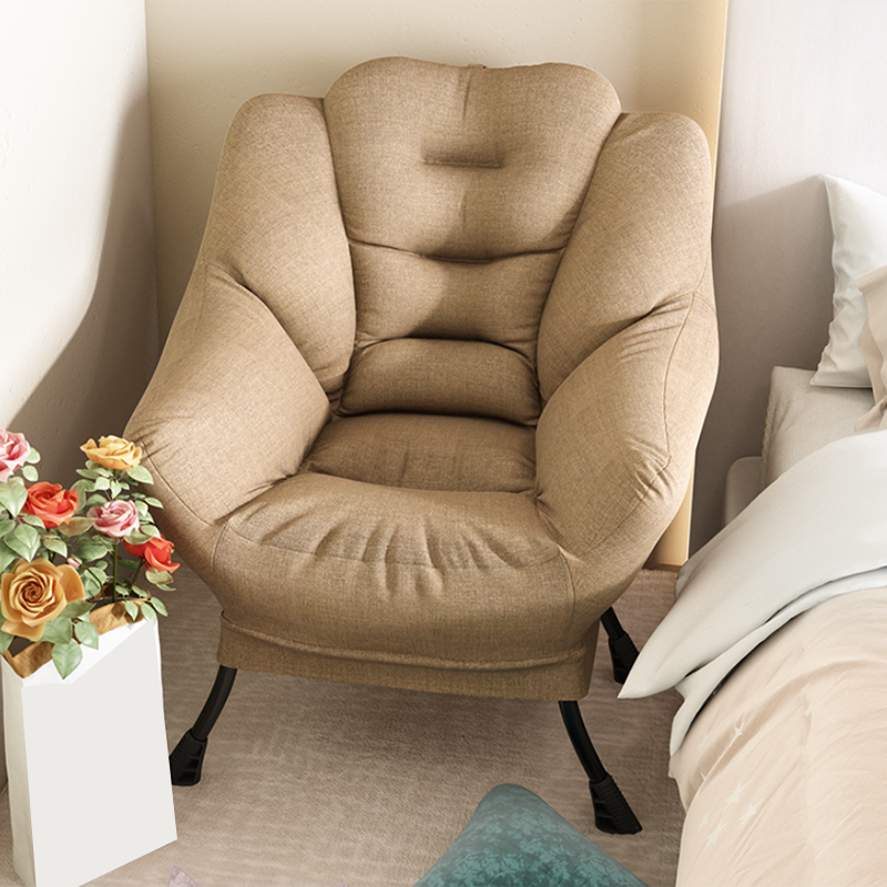 Scandinavian Accent Chair Solid Color Bedroom Reclining Basic Four Leg Arm Chair