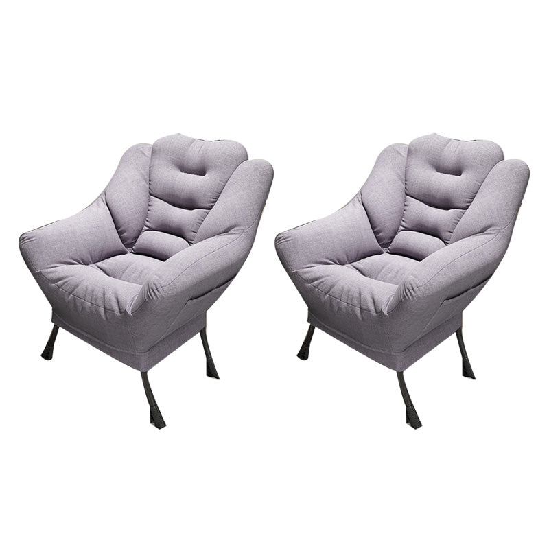 Scandinavian Accent Chair Solid Color Bedroom Reclining Basic Four Leg Arm Chair