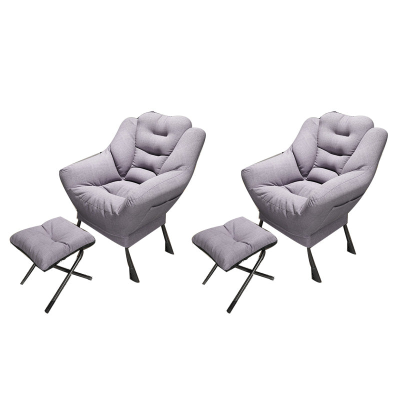 Scandinavian Accent Chair Solid Color Bedroom Reclining Basic Four Leg Arm Chair