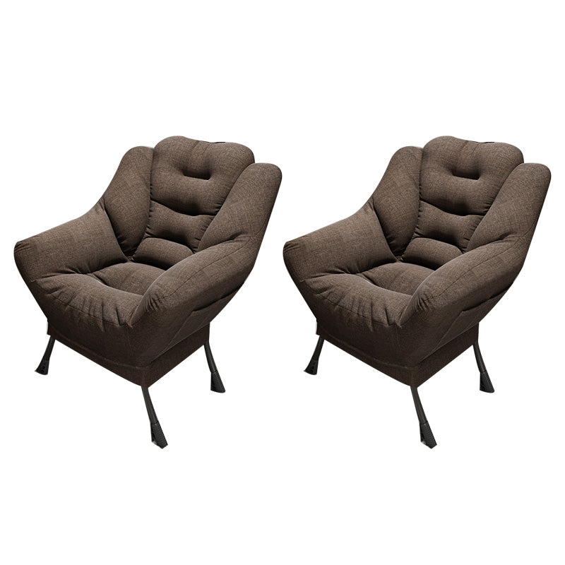 Scandinavian Accent Chair Solid Color Bedroom Reclining Basic Four Leg Arm Chair
