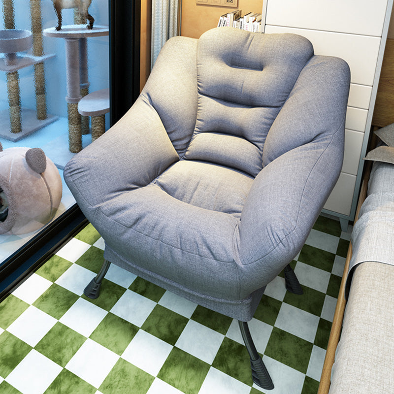 Scandinavian Accent Chair Solid Color Bedroom Reclining Basic Four Leg Arm Chair