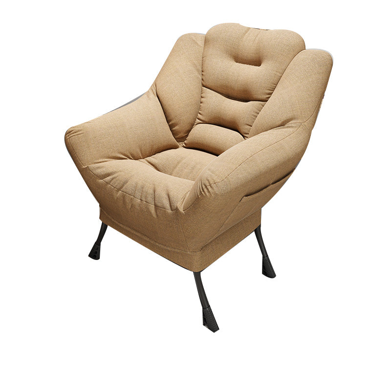 Scandinavian Accent Chair Solid Color Bedroom Reclining Basic Four Leg Arm Chair