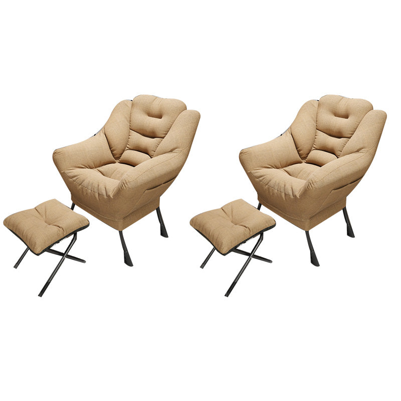 Scandinavian Accent Chair Solid Color Bedroom Reclining Basic Four Leg Arm Chair