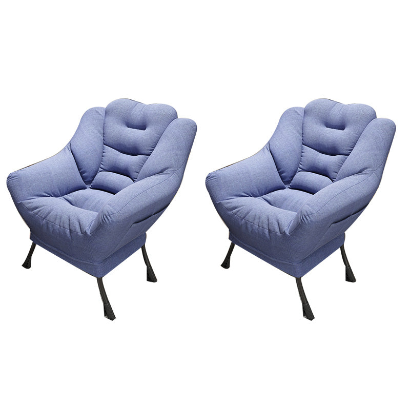 Scandinavian Accent Chair Solid Color Bedroom Reclining Basic Four Leg Arm Chair