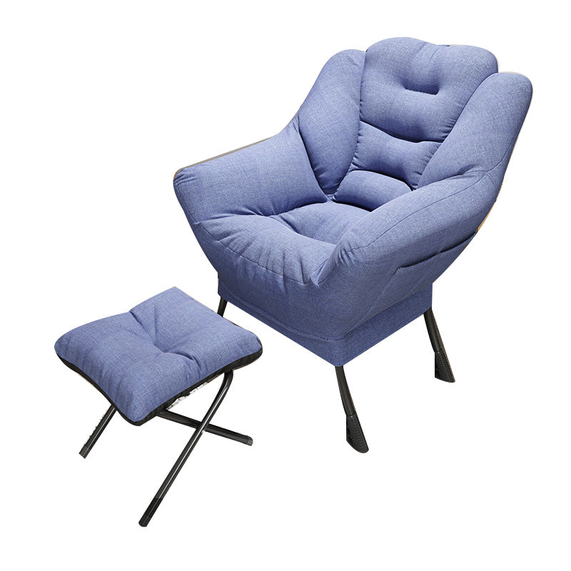 Scandinavian Accent Chair Solid Color Bedroom Reclining Basic Four Leg Arm Chair