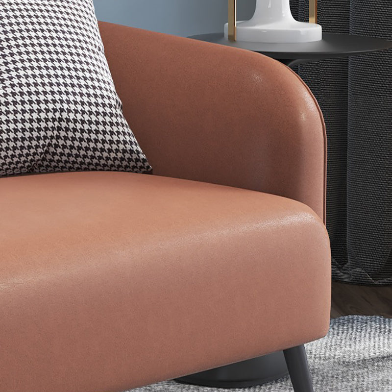 3-Seater 26.8-Inch D Sofa Tuxedo Arm Faux Leather Standard Sofa