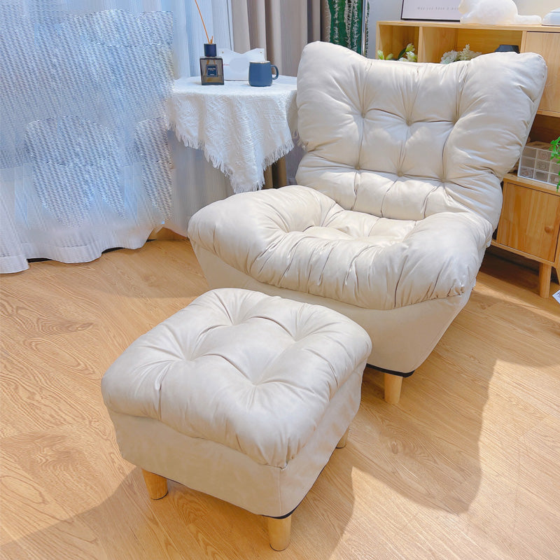 Scandinavian Parsons Chair Solid Color Living Room Reclining Basic Four Leg Accent Chair