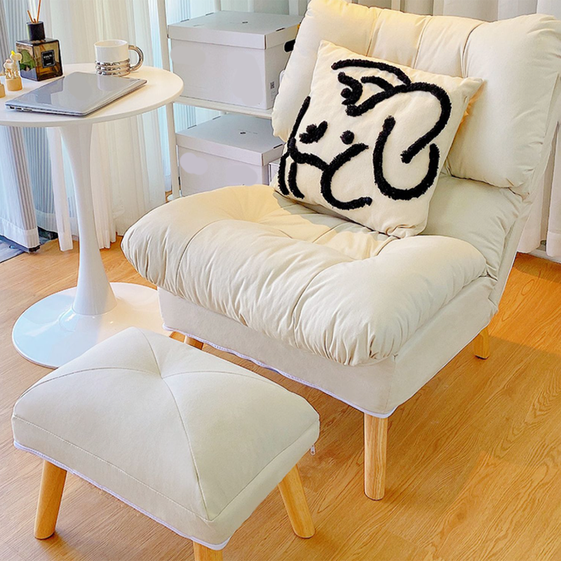 Scandinavian Parsons Chair Solid Color Living Room Reclining Basic Four Leg Accent Chair