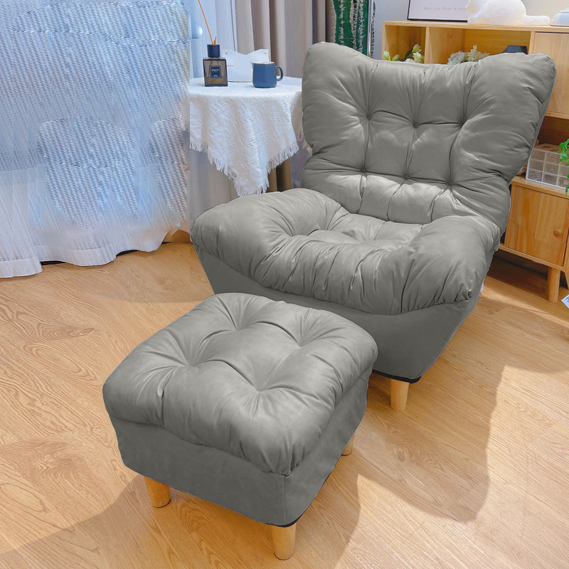 Scandinavian Parsons Chair Solid Color Living Room Reclining Basic Four Leg Accent Chair