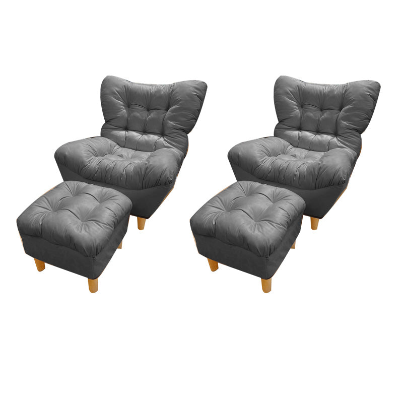 Scandinavian Parsons Chair Solid Color Living Room Reclining Basic Four Leg Accent Chair