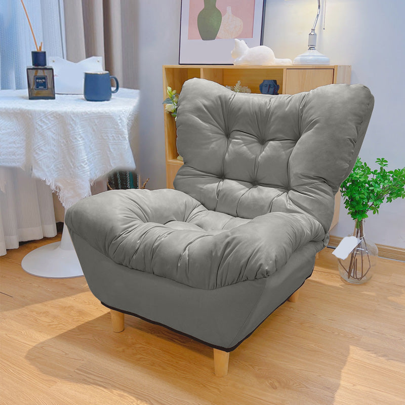 Scandinavian Parsons Chair Solid Color Living Room Reclining Basic Four Leg Accent Chair