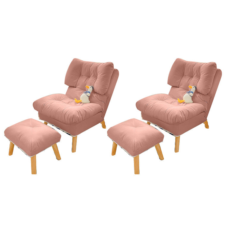 Scandinavian Parsons Chair Solid Color Living Room Reclining Basic Four Leg Accent Chair