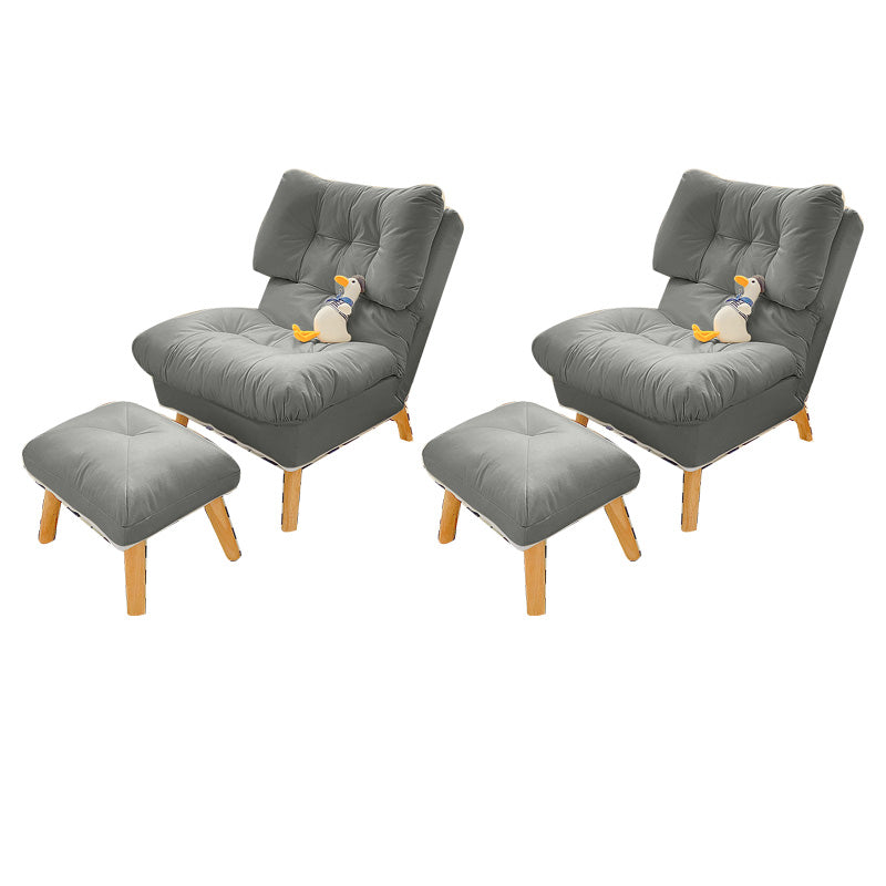 Scandinavian Parsons Chair Solid Color Living Room Reclining Basic Four Leg Accent Chair