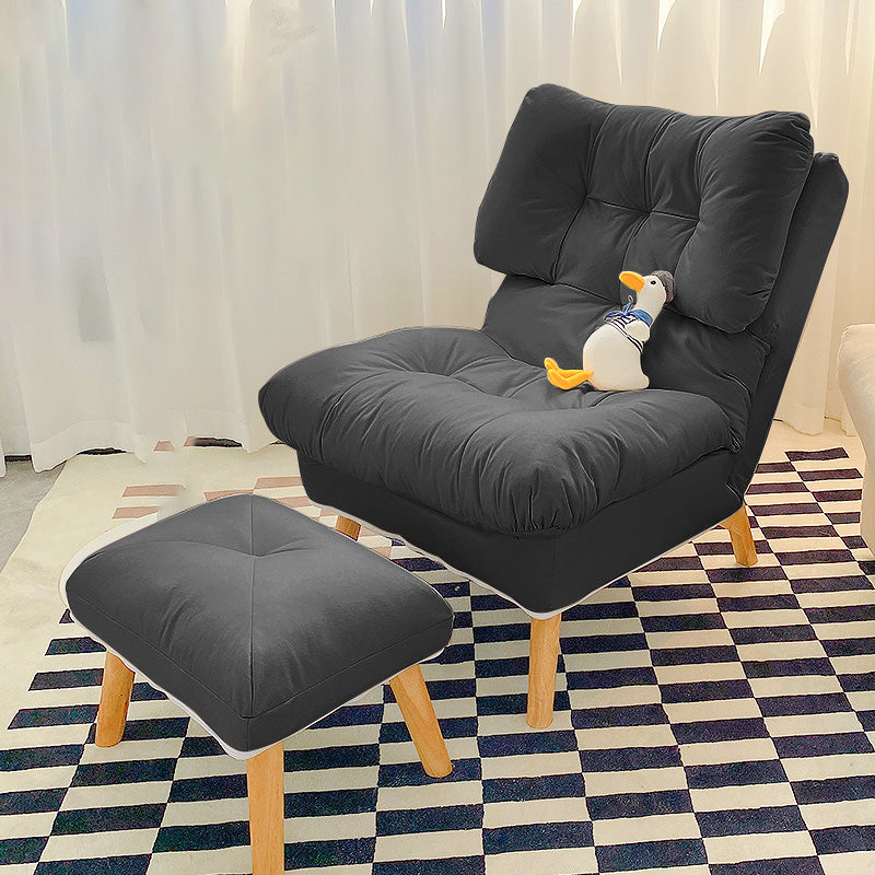 Scandinavian Parsons Chair Solid Color Living Room Reclining Basic Four Leg Accent Chair