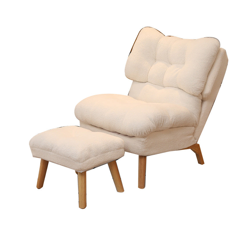 Scandinavian Parsons Chair Solid Color Living Room Reclining Basic Four Leg Accent Chair