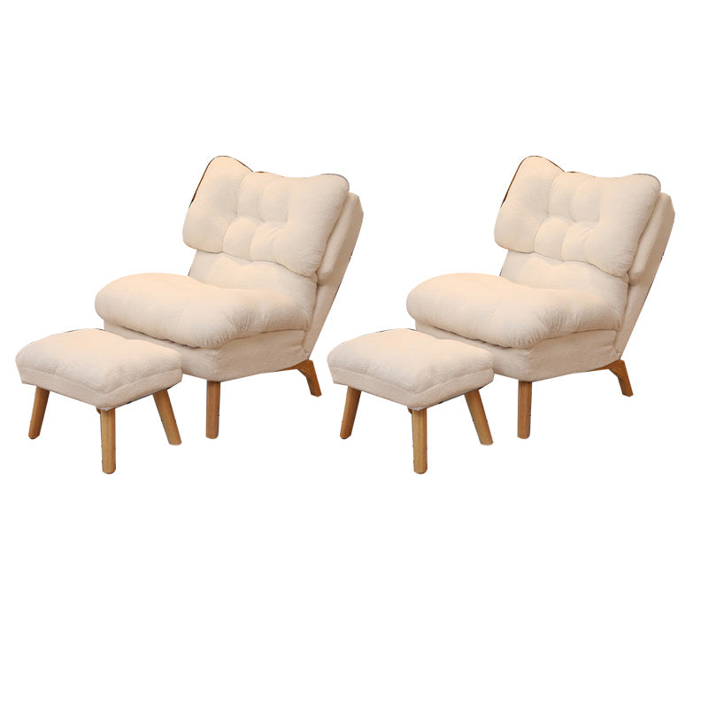 Scandinavian Parsons Chair Solid Color Living Room Reclining Basic Four Leg Accent Chair