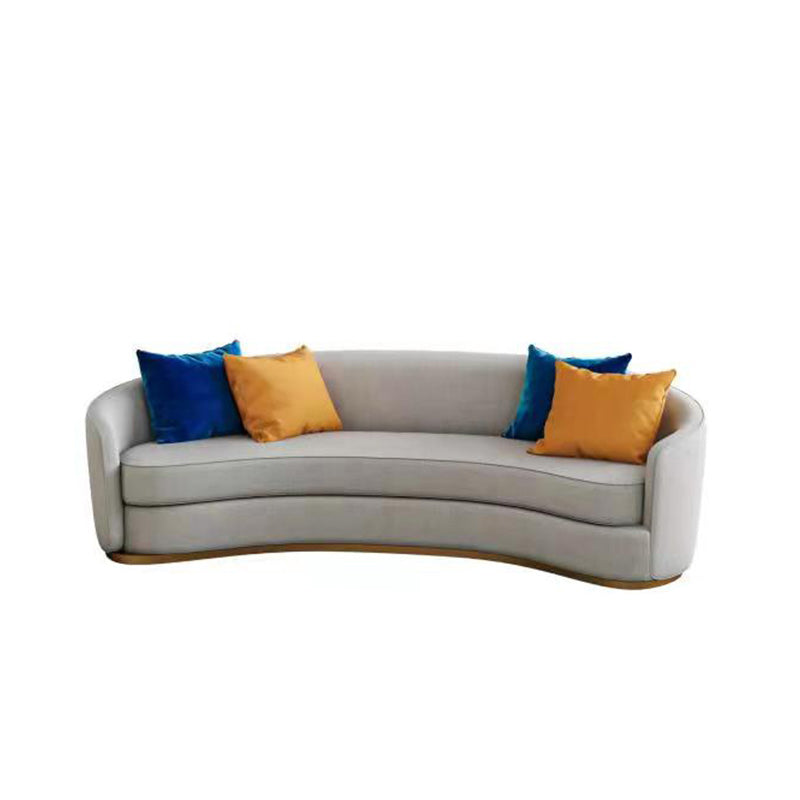 Tuxedo Arm Sofa Linen and Faux Leather Seating for Bonus Room