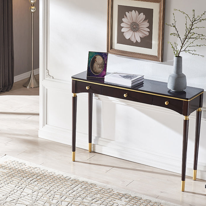 Mid-Century Modern Wood Console Table Rectangle Black Console Sofa Table for Hall
