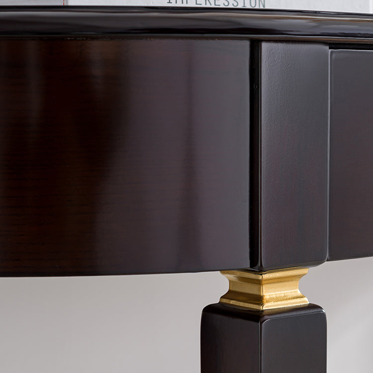 Mid-Century Modern Wood Console Table Half Moon Console Sofa Table for Hall