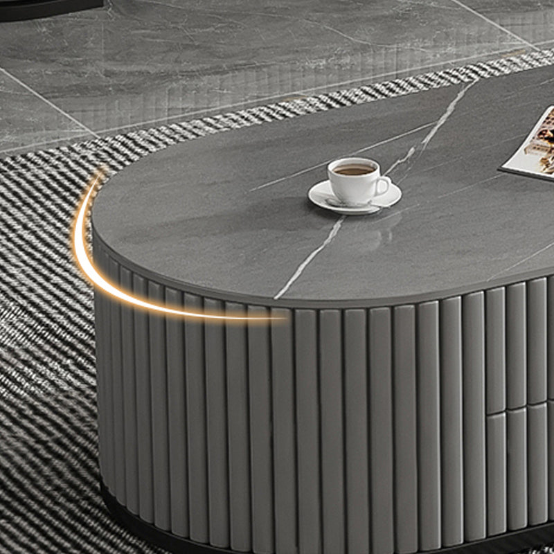 Slate Frame Coffee Table Glam Nesting Coffee Table Set with 2 Drawers